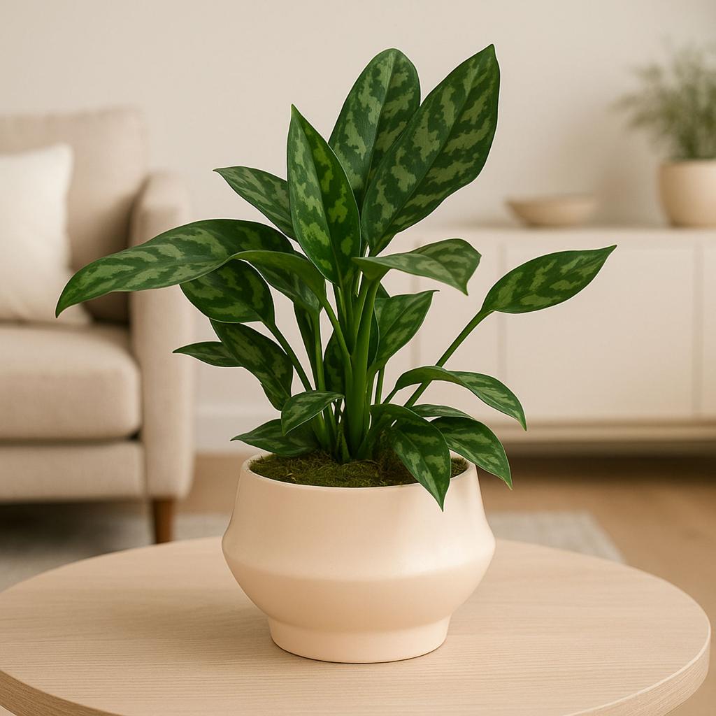 Buy Aglaonema Maria Plant in Stylish Rose Pot - Elegant Indoor Decor Online in UAE - FNP UAE