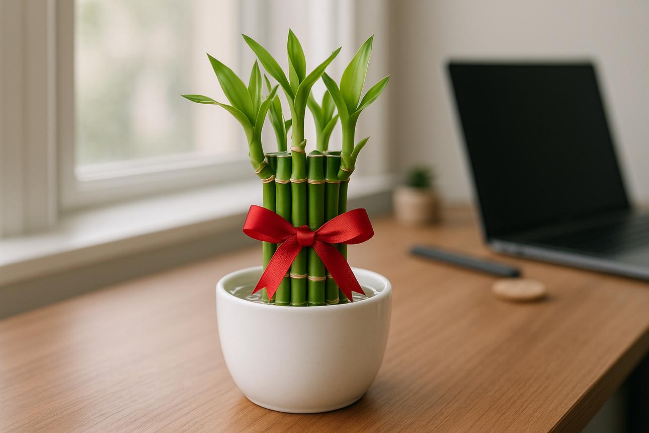 Lucky Bamboo - White Pot with 8 Stalks → Growth, prosperity & success
– matho