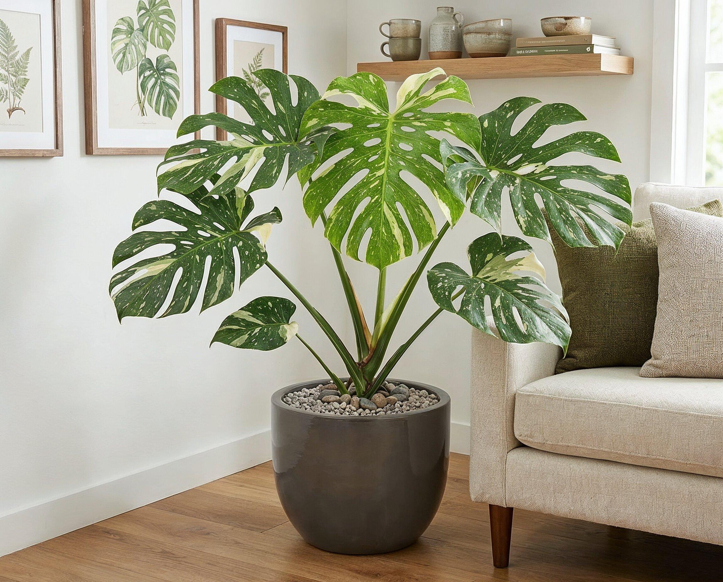 Monstera Thai Constellation - 15cm, 6cm Topf | Terrarium Pflanzen | Aquarium Pflanzen | Garnelio.de