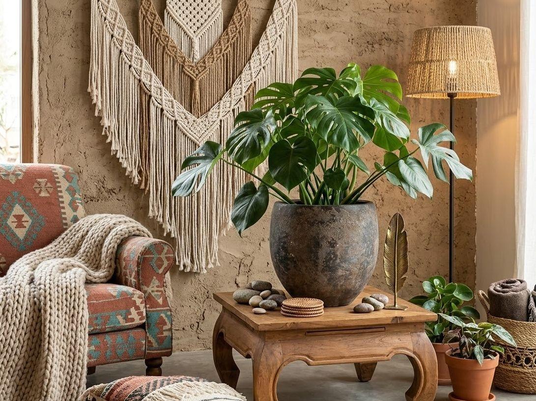 Šedo-hnědý keramický květináč Indonesian Bali - Ø 35*32 cm - 210505 - LaHome.cz