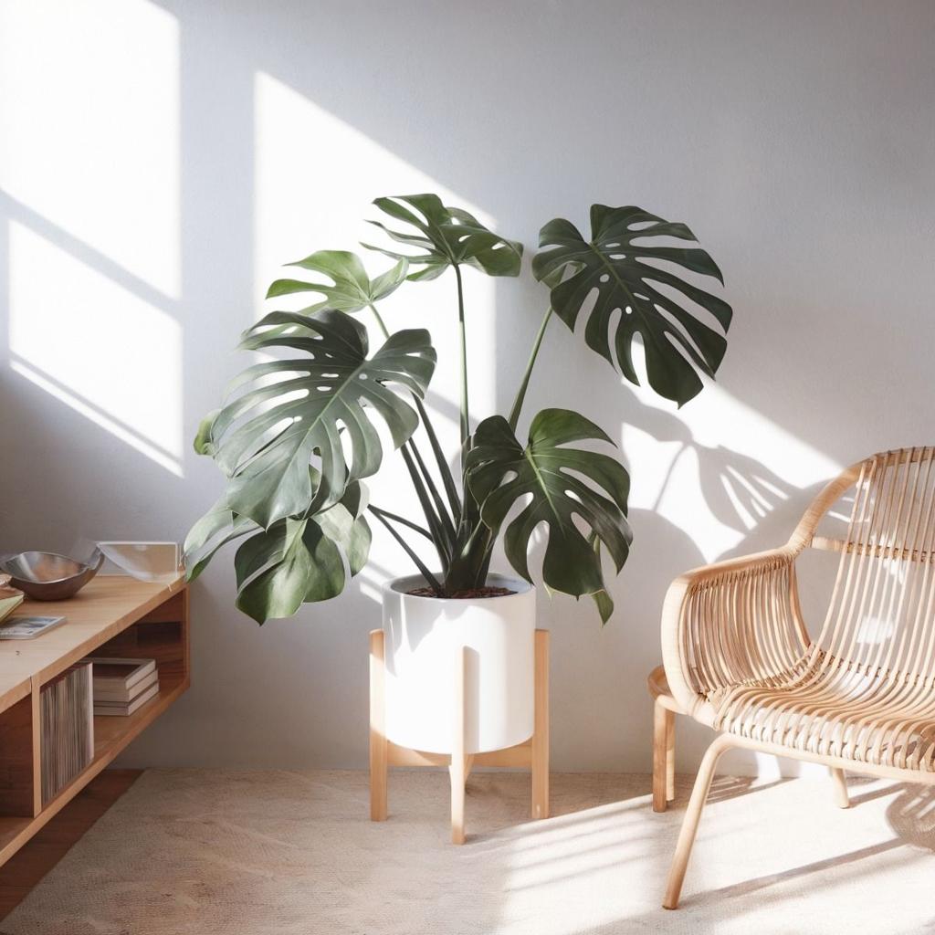 Sunny Monstera in the Living Room | Living room plants, Minimalist living room, Living room