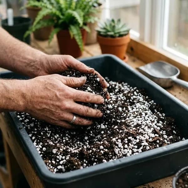 Perliet potgrond gebruiken voor een luchtige mix